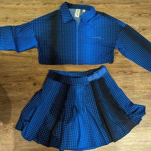 ASOS COLLUSION 2 Piece Pleated Mini Skirt and Shirt